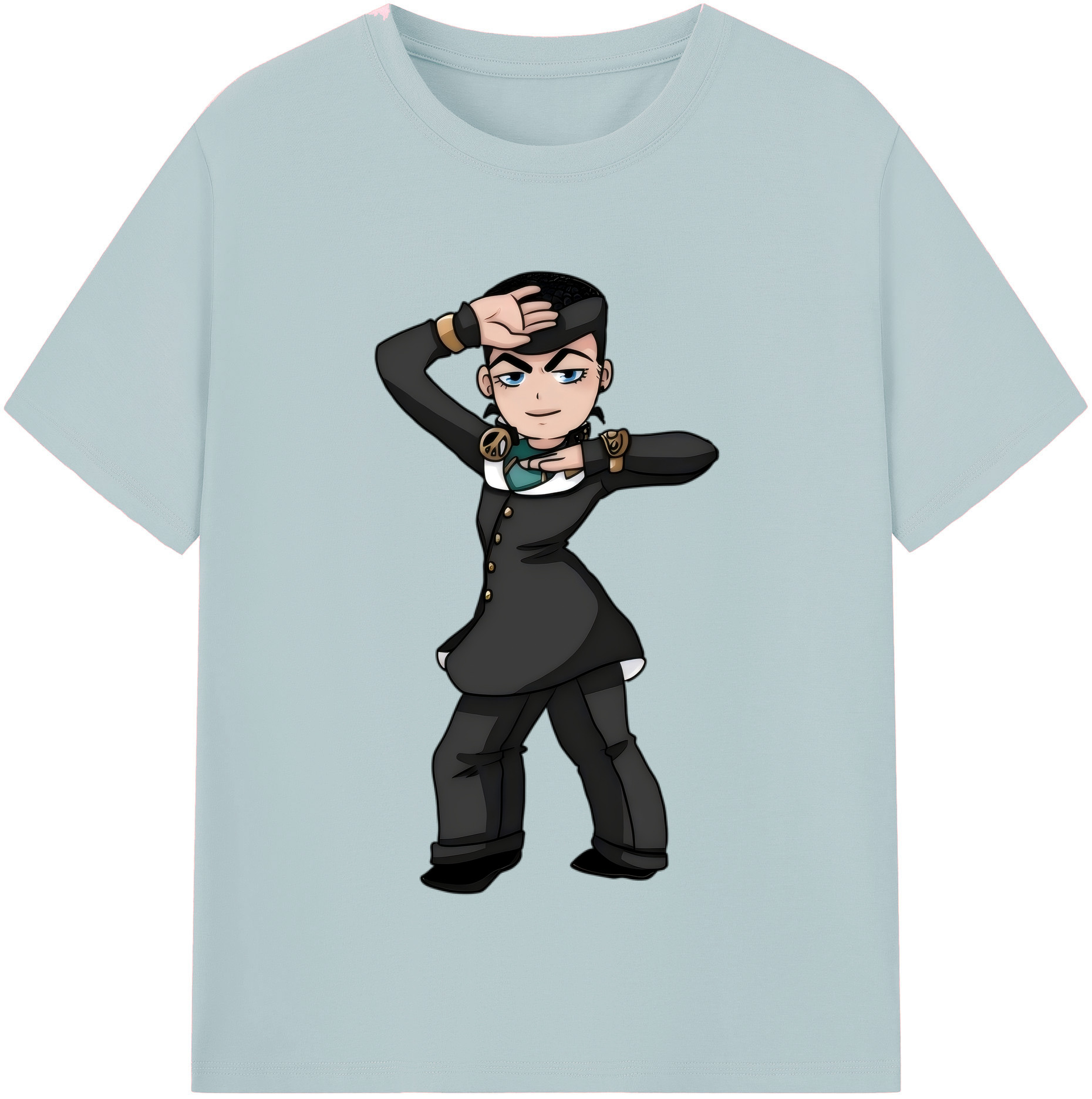 （画像用） ジョジョの奇妙な冒険 ひがしかた じょうすけ JoJo's Bizarre Adventure Higashikata Josuke 綿100％半袖Tシャツ（フロントプリント）